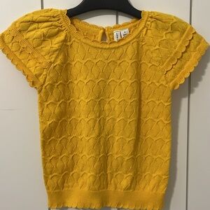 JANIE AND JACK | Girl’s Shirt - Like new! Yellow scalloped shirt. Size 4.